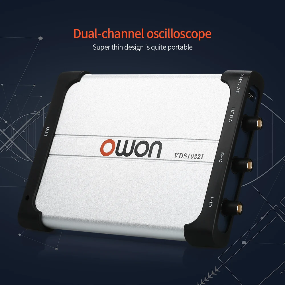 Двухканальный осциллограф Owon VDS1022I осциллографы ПК для виртуального USB