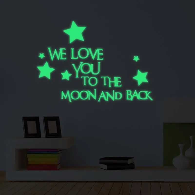 1 комплект Новые светящиеся наклейки письма мы Love You To The Moon and Back (для детей с