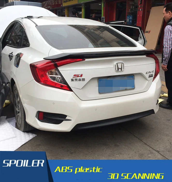Задний спойлер для 16 Civic задний материал заднее крыло автомобиля без цвета Honda