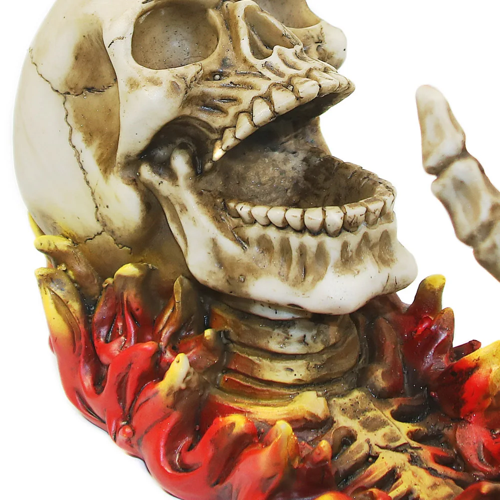 Пламенный Скелет Статуэтка-череп и держатель для винных бутылок злой череп рост