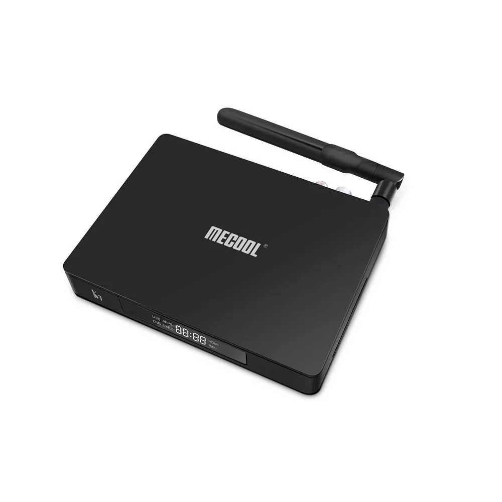 Mecool K7 DVB-S2/S DVB-T2/T DVB-C ТВ приставка 4G ram 64G rom Android 9,0 Amlogic S905X2 четырехъядерный 2,4G/5G wifi BT спутниковый ресивер