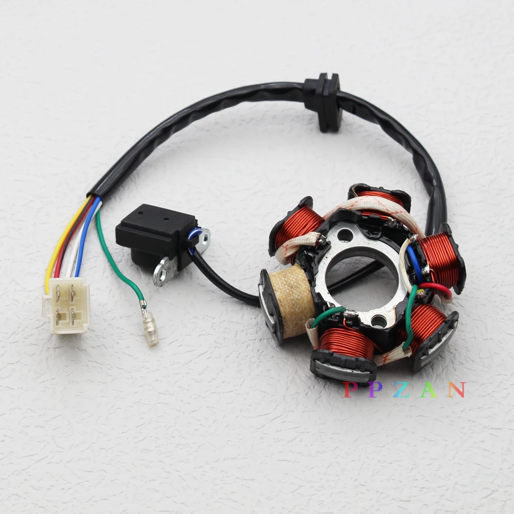6 катушек Магнитный Статор для китайского мотоцикла 50 куб. См 70 90 110 125 ATV Go Kart