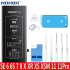 Аккумулятор NOHON для iPhone 8 X XR XS MAX 11 Pro 7 6 S 6 SE SE2 11Pro XSMAX, сменная батарея большой емкости для iPhone8 iPhone11