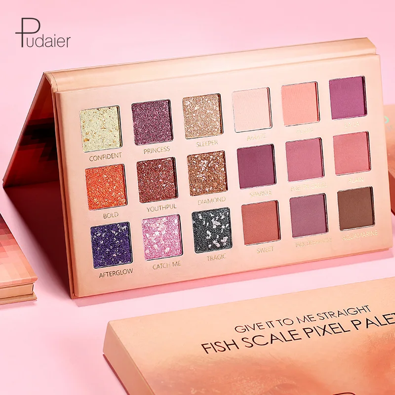 Палетка глазурованных теней для век Pudaier Beauty 18 цветов макияж блестящий пигмент