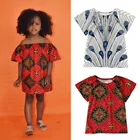 Детское платье с коротким рукавом, на одно плечо, для девочек среднего возраста, 12 мес.-5 лет, цифровая 3D-печать в африканском стиле, платье 50