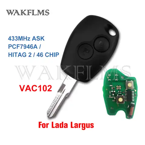 Для LADA Largus 2012 2013 2014 2015 2016 2017 2018 2019 433MHz PCF7946A дистанционный ключ-брелок от машины