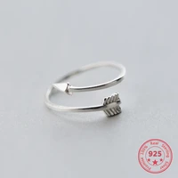 authentic 100 925 sterling silver jewelry plain polished love arrow toe ring for women gift open adjustable rings