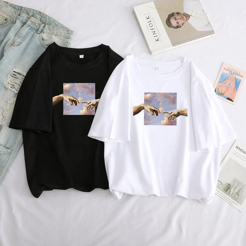 

T-shirts Funny Cartoon Top Female T-shirt Harajuku Summer Casual Clothes O Neck Ladies Tops Michelangelo Shirts 2020 New Women's