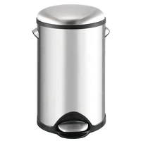 red trash can round round foot pedal kitchen garbage waste bins eco friendly recycling basurero cocina cleaning tools eh50wb