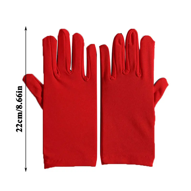 

22cm Sexy Stretchy Elastic Short Finger Gloves Women Lady Bridal Gloves Wedding Drama Show Party Christmas Halloween Daily Wear