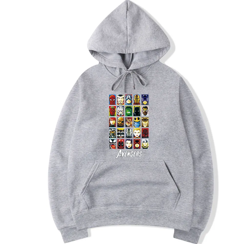 Мужская Свободная Толстовка с длинным рукавом The Avengers белая толстовка капюшоном