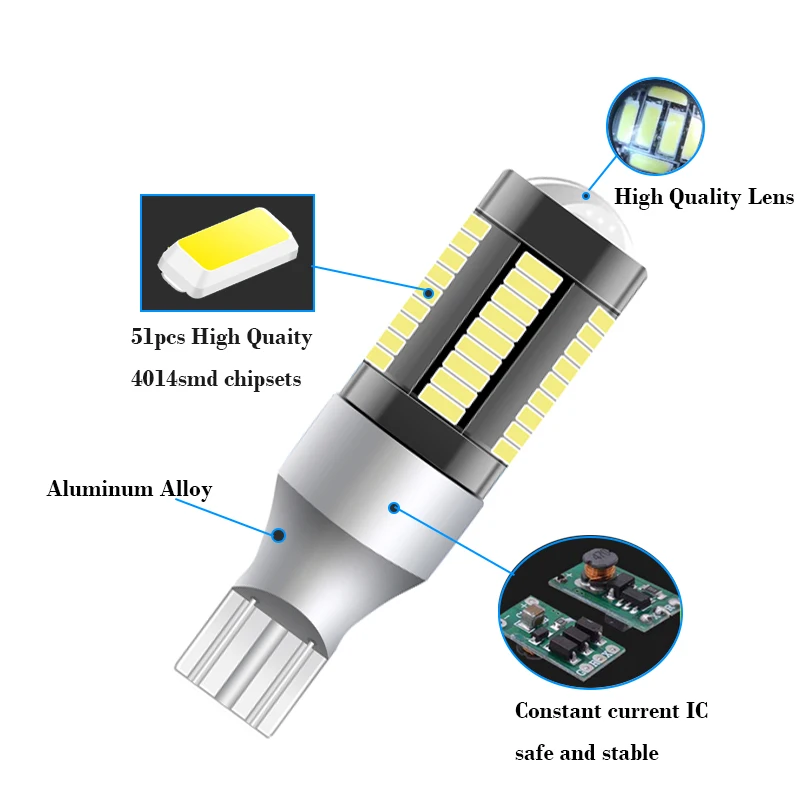2 шт. Сверхъяркие задние фонари T15 W16W 51SMD для Honda New Civic Sedan/Люк (FC FK) 2016 | Автомобили и