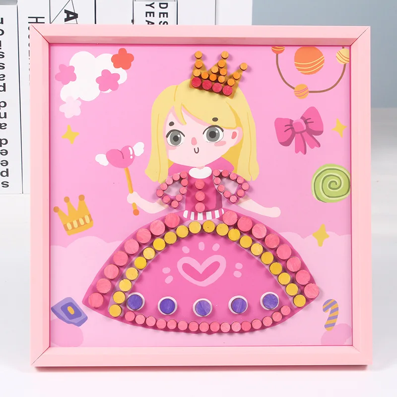 Пазл расписанный вручную Веселая детская комната деревянная декоративная