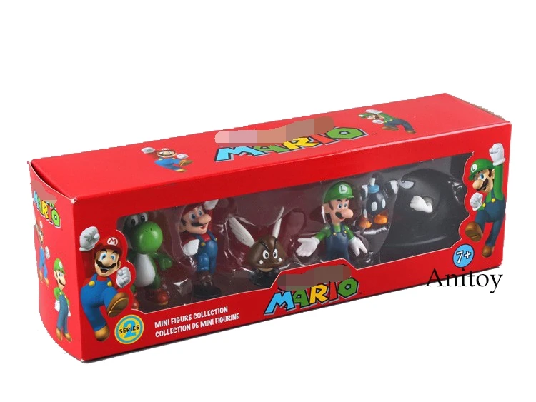 Super Mario Bros персик жаба Марио и Луиджи Йоши Донки Конг ПВХ фигурка игрушки куклы 6 шт./компл. New in Box SMFG218