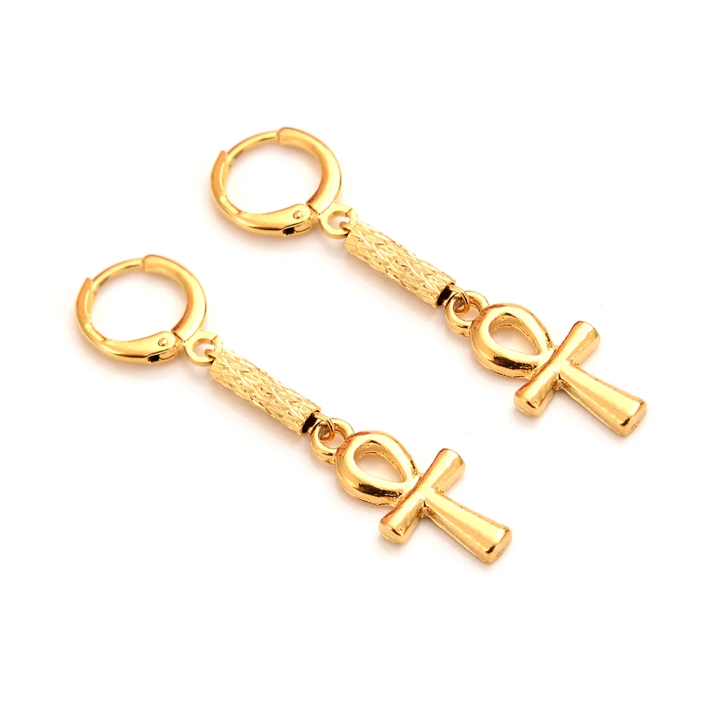 Золотые бусины Египетский крест висячие серьги эфир/Нигерия/Кению/Гана