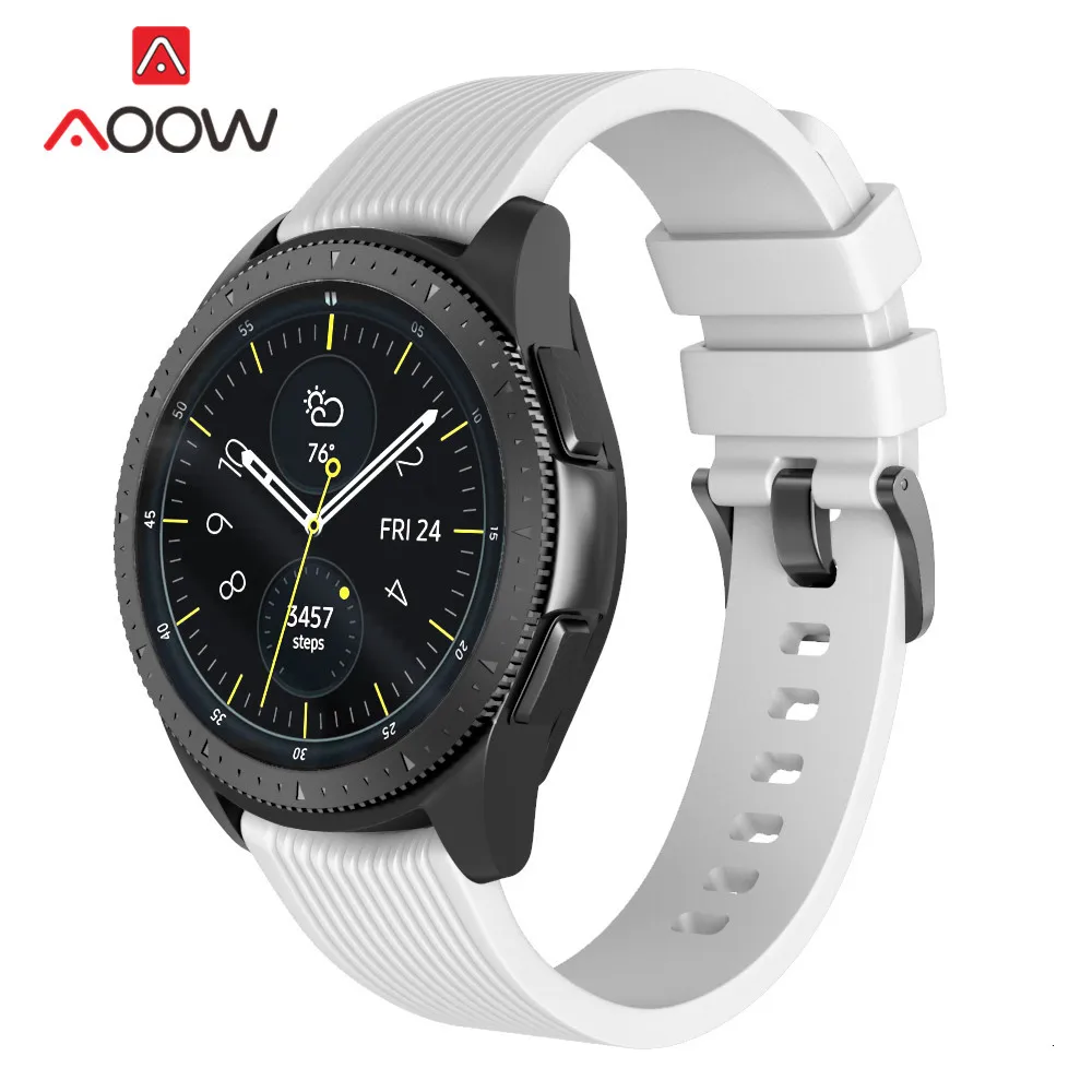 20 мм/22 мм силиконовый ремешок для наручных часов samsung Galaxy Watch 42 мм 46 мм полосатый сменный Браслет ремешок для SM-R800 SM-R180