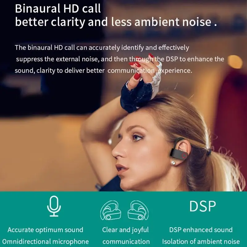 

New arrvial Wireless Bluetooth Earphone TWS with Charging Box Bluetooth Headphone V5.0 True Stereo Sweatproof Earbuds with Mic