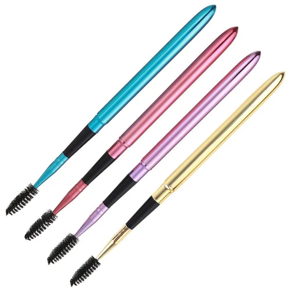 Выдвижная Золотая переносная Кисть для макияжа ресниц тушь спиральная палочка