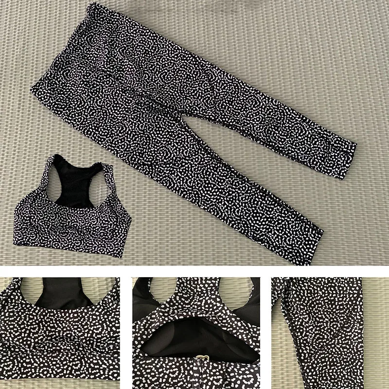 

2021 Fitness Yoga Set For Women Workout Training Sportsuit High Waist Yoga Pants Gyms Sport Leggings And Running Bra With Paded