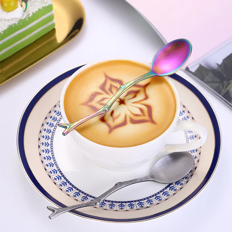 Набор столовых приборов из нержавеющей стали в ретро-стиле "Ветвь дерева" для дома, ресторана, фруктовых и десертных блюд на обед.