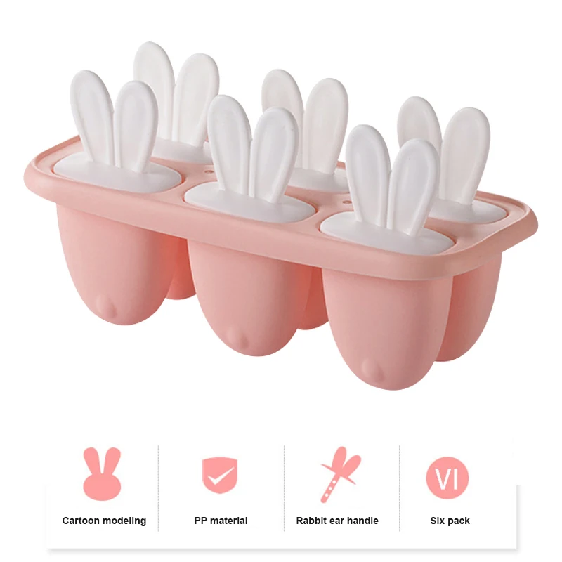 

Ice Stick Maker Mold Rabbit Ear Handle Ice Cream Moulds DIY Reusable Tool Homemade SER88