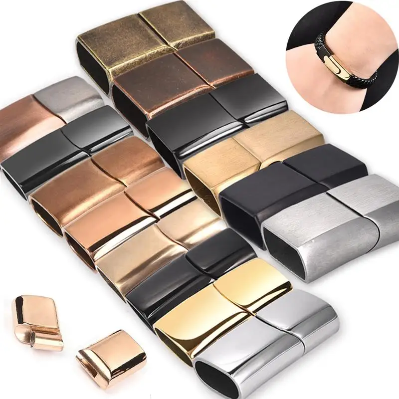 

Магнитные застежки из нержавеющей стали для изготовления ювелирных изделий, плоский кожаный шнур «сделай сам», соединительная Пряжка, 2 шт.,...