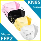 Защитный KN95 маска FFP2 дышащий пыле 5-Слои розовый желтый рот маски муфельная печь крышка Mascarillas многоразовых Быстрая доставка