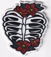 embroidery badge patch personalized customization displayskeleton flower
