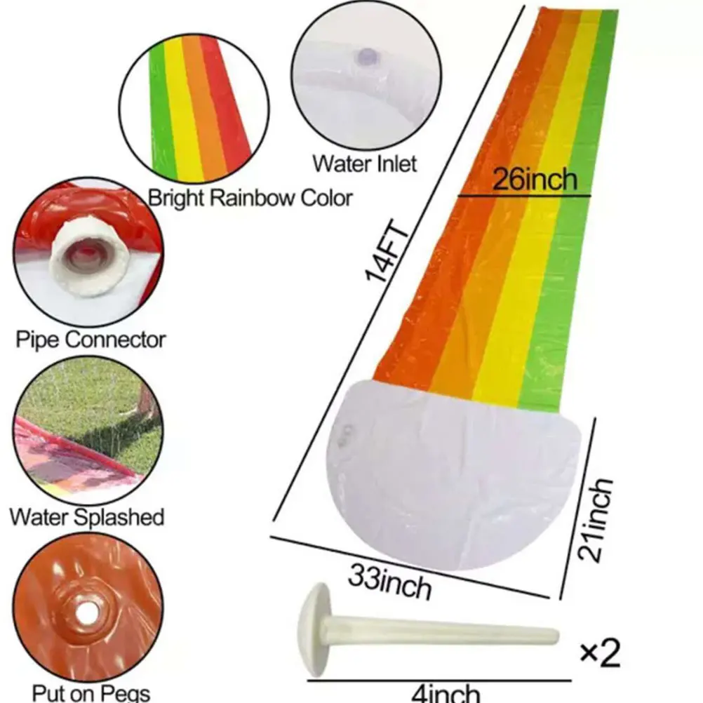 

1Pc Inflatable Water Slide Kids Inflatable Swimming Pool Water Splash Cloth PVC Single People Kid Grass Splashing Toy