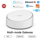 Многорежимный шлюз Wi-Fi + Bluetooth + Zigbee, многопротокольный шлюз TuyaSmart Life, управление через приложение, поддержка Alexa Google Home