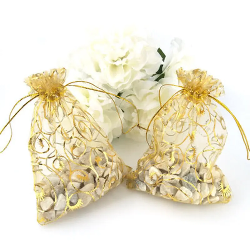 Органза с прозрачными марлевыми элементами 20 шт. упаковочные мешки из органзы