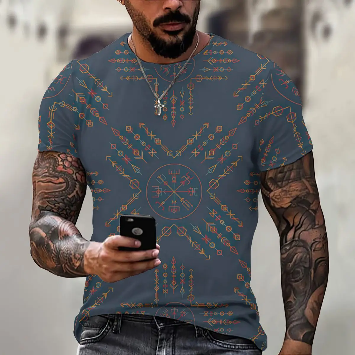 

3D Printing Simple Pattern Men T-shirt Summer Breathable Men's Shirt Streetwear T Shirt Short Sleeve T-shirts Casual Men's Shirt