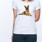 Футболка женская, с принтом немецкой овчарки, с рисунком животных