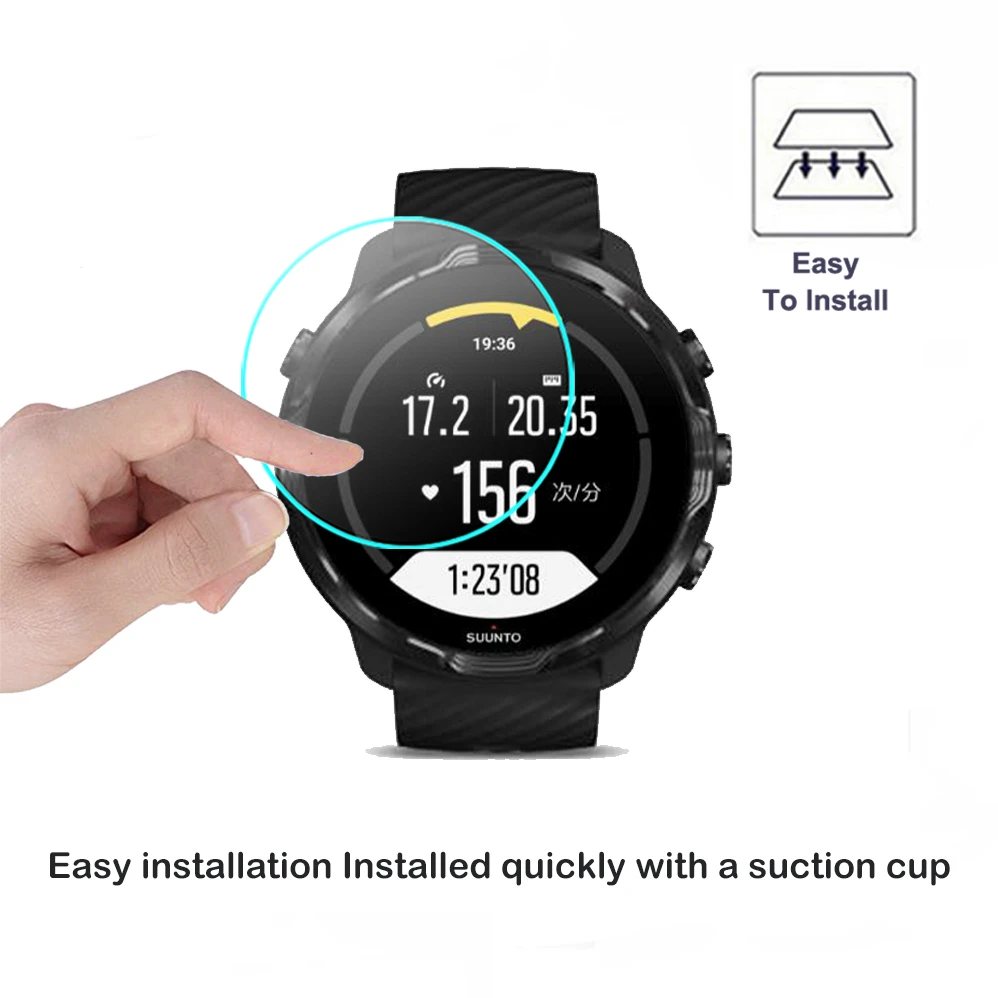 2pcs clear tempered glass for suunto 7 9 baro peak 5 3 fitness d5 dx smartwatch screen protector 2 5d 9h anti scratch hd glass free global shipping