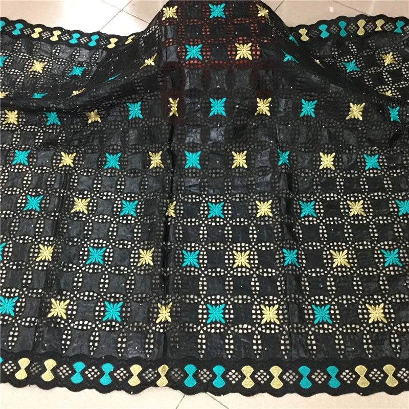 

African Bazin riche fabric cotton lace bazin brode fabric high quality lace fabric for women dress 5yards