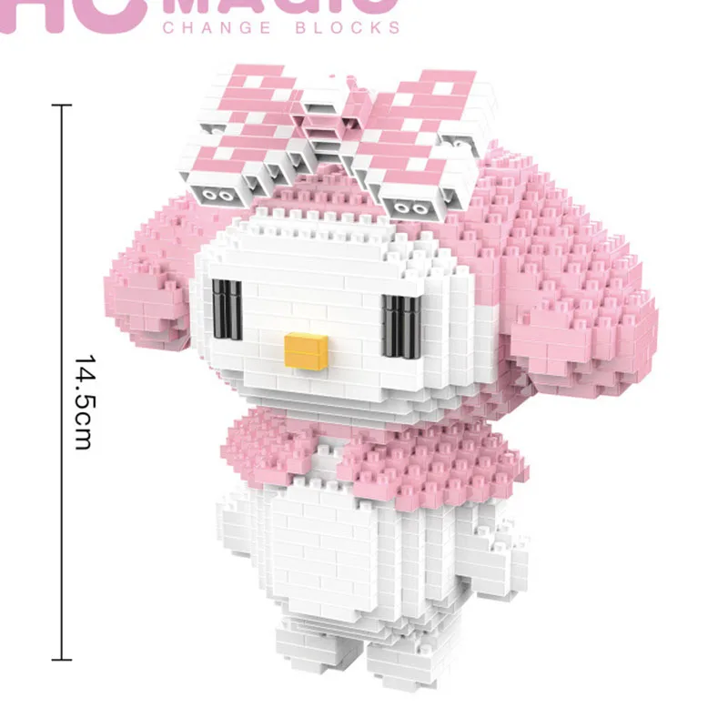 Kawaii Sanriod Small Building Blocks Cartoon Kuromi My Melody Assembled Animal Model Education Game Graphics Toy Xmas Gift | Игрушки и
