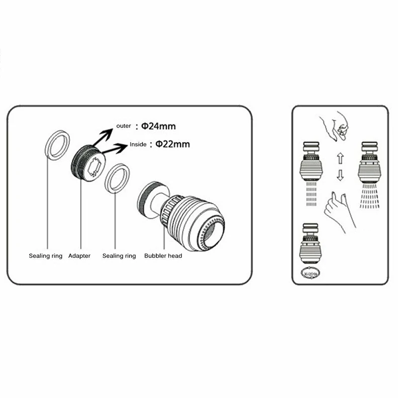 Домашний кухонный кран сопло Фильтры 62x23 5 мм вращающийся на 360 градусов