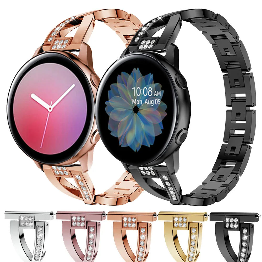 Ремешок сменный из нержавеющей стали для Garmin Vivoactive 3 Music браслет Galaxy Watch Active 2 44 мм 40