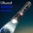 Супер яркий светодиодный фонарик XHP50 18650 лм, фонарик с USB-зарядкой и аккумулятором, регулируемый фонарь для кемпинга