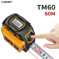 sndway laser distance measuring tape 40m 60m digital tape measure 2 in 1 laser distance meter trena range finder construct tools