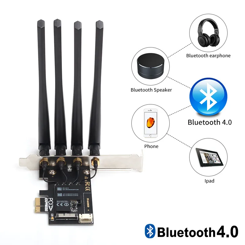 Двухдиапазонный BCM94360CD 1750 Мбит/с WiFi карта 802.11ac Bluetooth4.0 PCIE беспроводной адаптер для