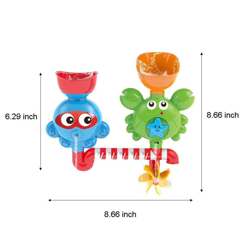 

Waterfall Water Station Bath Toy - Bathtub Toy with Two Stackable Cups Fountain Water Shower Toy for Children Kids