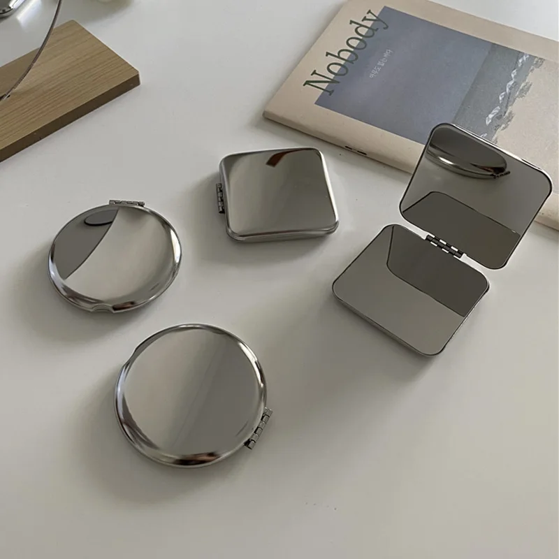Компактное Карманное квадратное мини-зеркало из нержавеющей стали