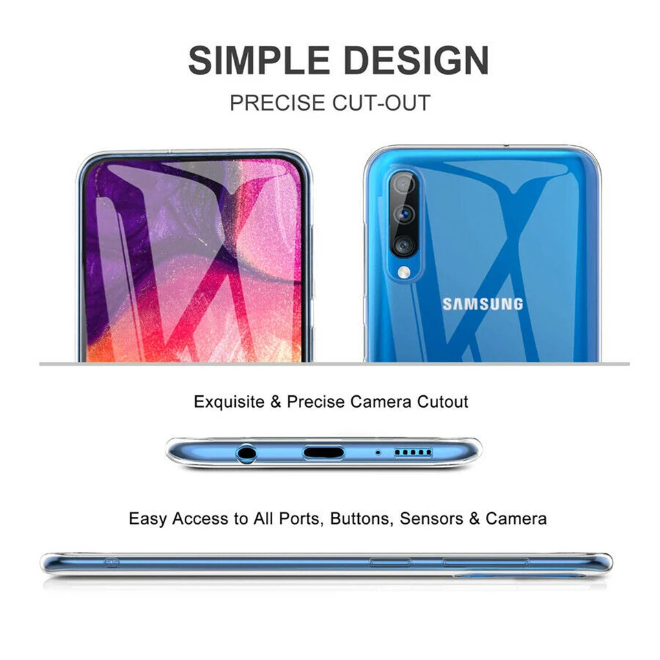 Для samsung Galaxy M10 M20 M30 A10 A20 A30 A40 A50 A70 Чехол Ультра Тонкий Мягкий ТПУ силиконовый чехол Прозрачный чехол для телефона
