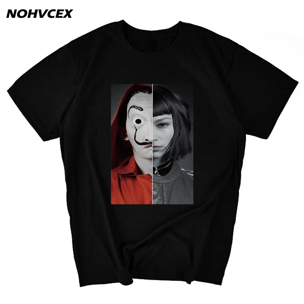 La Casa De Papel футболка деньги Heist футболки ТВ серии Для мужчин короткий рукав House of Paper