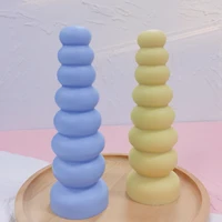 pyramid round ball stem pillar candle silicone molds long bubble taper candle mold for diy candles making