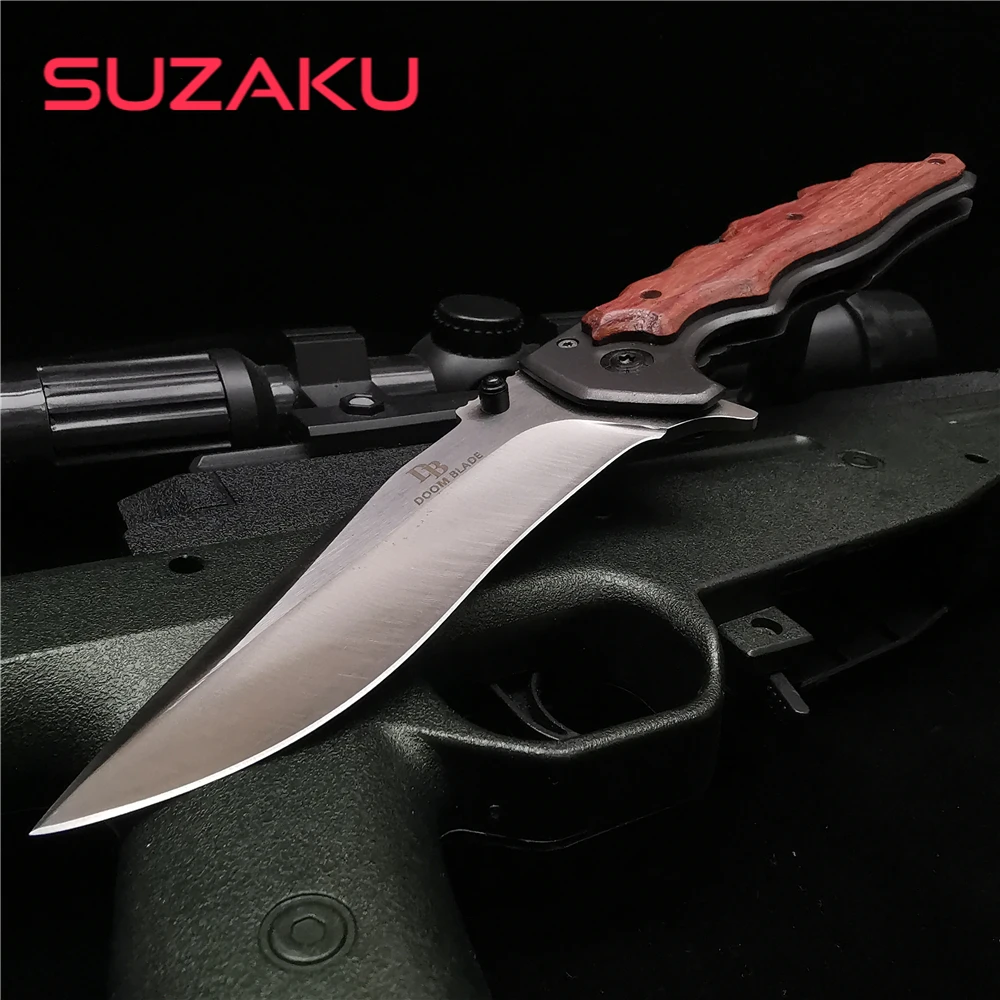 

23CM (9') 58HRC Folding Knife Pipe Cutter Pocket Knives 8CR15Mov Blade Wood Handle Camping Hunting Survival Outdoor Knifes Tool