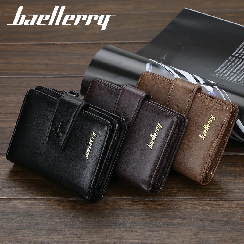 New Business Men Wallets Zipper Card Holder High Quality Male Purse New PU Leather Vintage Coin Holder Men Wallets images - 6