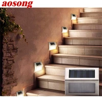 aosong solar underground lights led stainless steel outdoor waterproof stairs decorative landscape lamp 2 pack