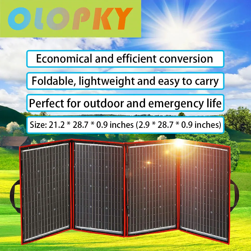 

2021 220W 18V foldable solar panel kit single crystal solar cell with controller 2 USB outputs